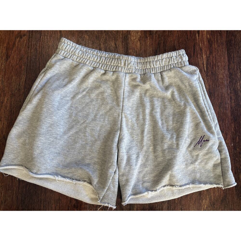 BoohooMAN Grey Loose Fit Mid Length MAN Embroidered Sweat Shorts Mens Size M